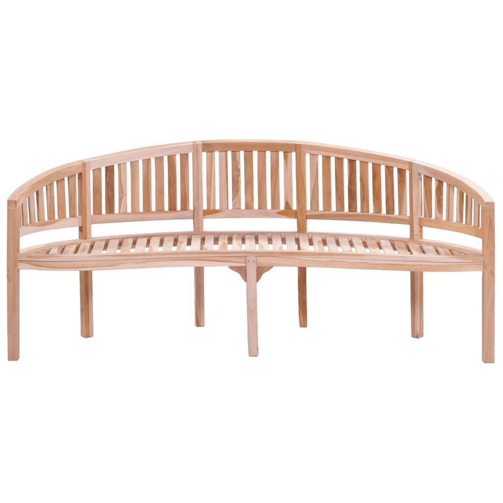 Helloshop26 - Banc de jardin meuble de patio d'extérieur terrasse en forme de banane 200 cm bois de teck solide - Imagen 3