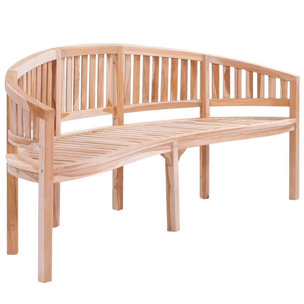 Helloshop26 - Banc de jardin meuble de patio d'extérieur terrasse en forme de banane 200 cm bois de teck solide - Imagen 1