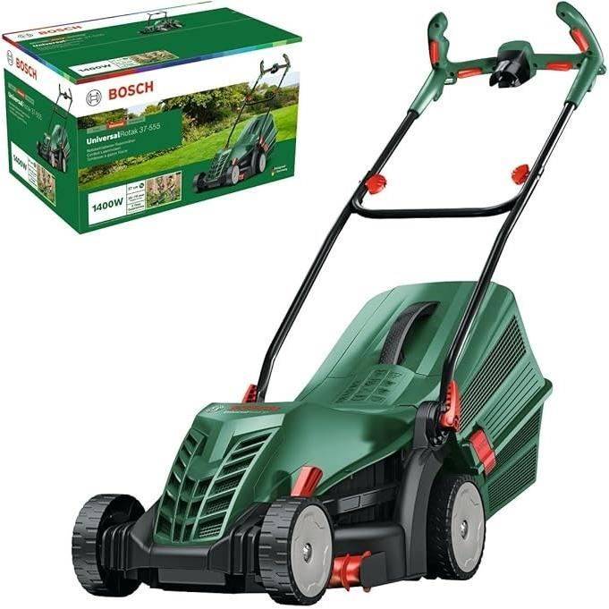 Bosch - Tondeuse filaire Bosch - UniversalRotak 37-555 (moteur 1400 W, 37 cm de coupe, bac ramassage 40L)