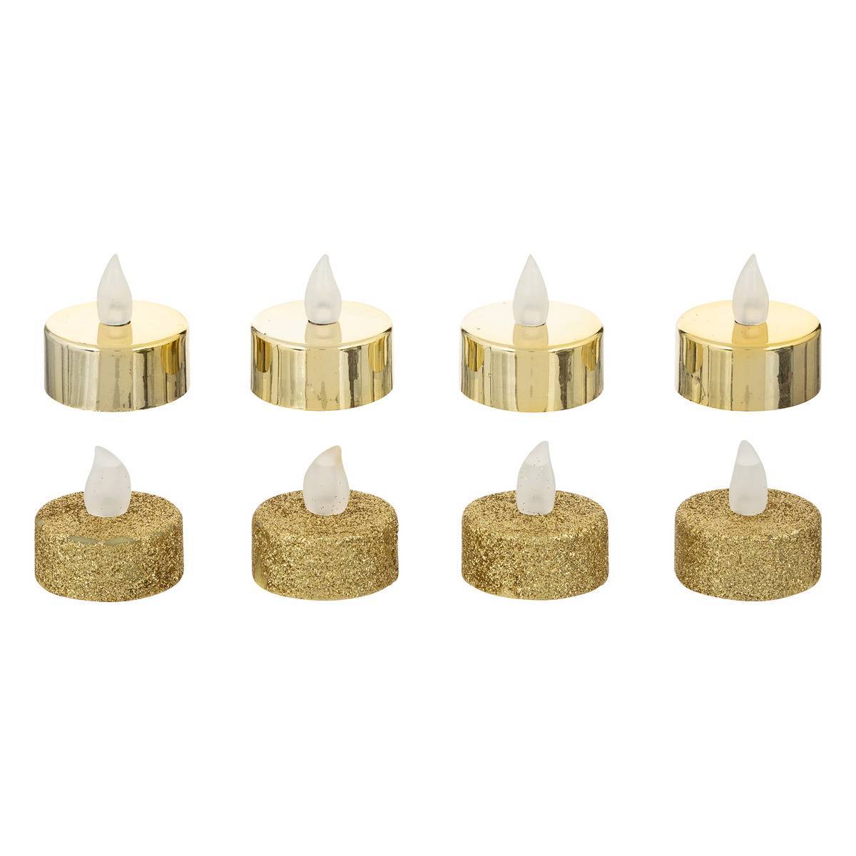 Fééric Lights & Christmas - Bougies LED "Colorama de Noël" lot de 8 chauffe-plats or - Feeric Lights & Christmas - Imagen 1