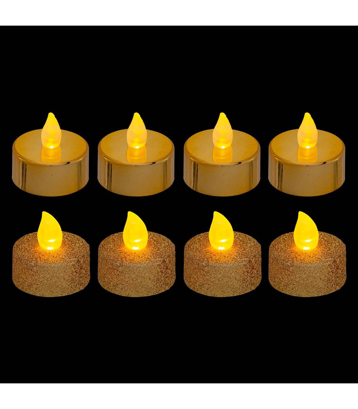 Fééric Lights & Christmas - Bougies LED "Colorama de Noël" lot de 8 chauffe-plats or - Feeric Lights & Christmas - Imagen 2