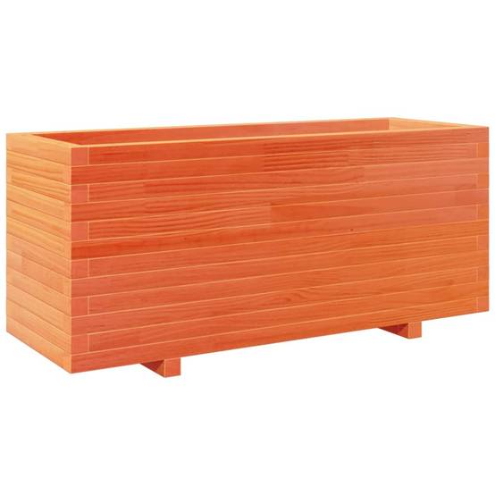 Jardinière | Pot de fleurs | Cache-pot | Bac à fleurs cire marron 110x40x49,5 cm bois de pin massif - Image 7