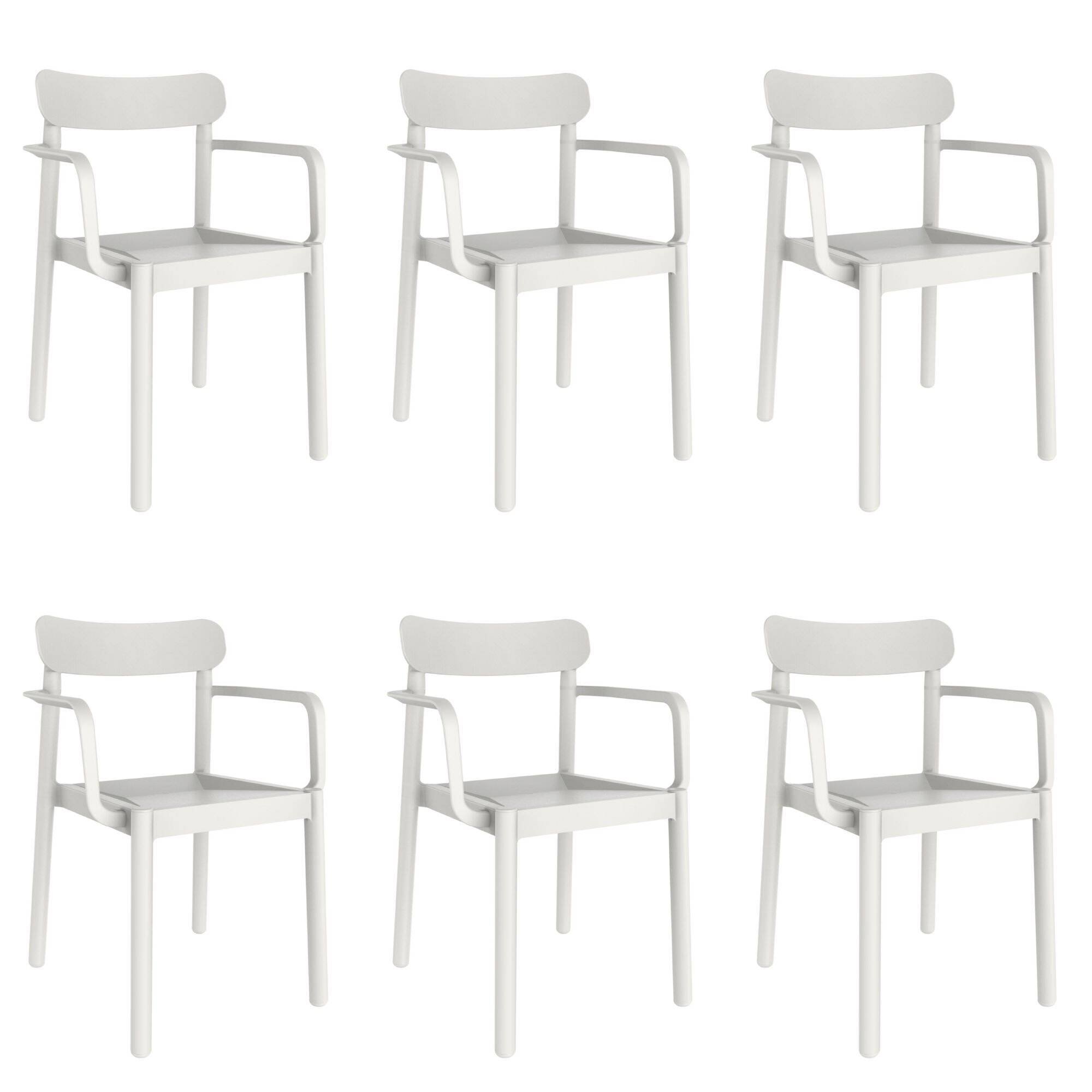 Garbar - Fauteuils Elba garbar plastique blanc (Lot de 6) - Image 1