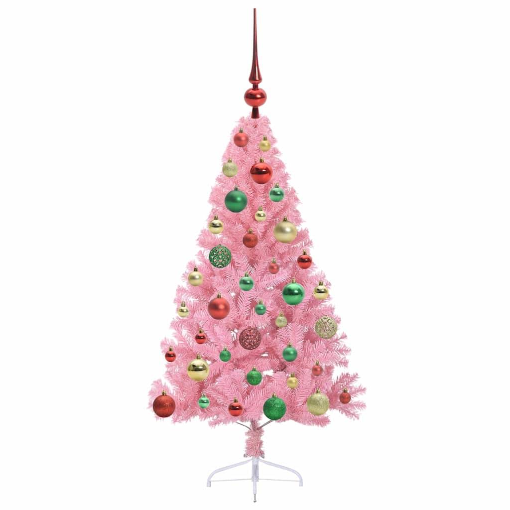 Vidaxl - Sapin de Noël artificiel pré-éclairé Rose 120 cm PVC vidaXL 3397058 - Image 7