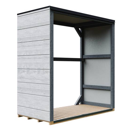 Timbela - Abri à bûches extérieur 1,14 m² / 75x153xH159 cm - Remise extérieure pour bois de chauffage résistante aux intempéries - Timbela M980-1-TUNDRA CAVERN - Image 1