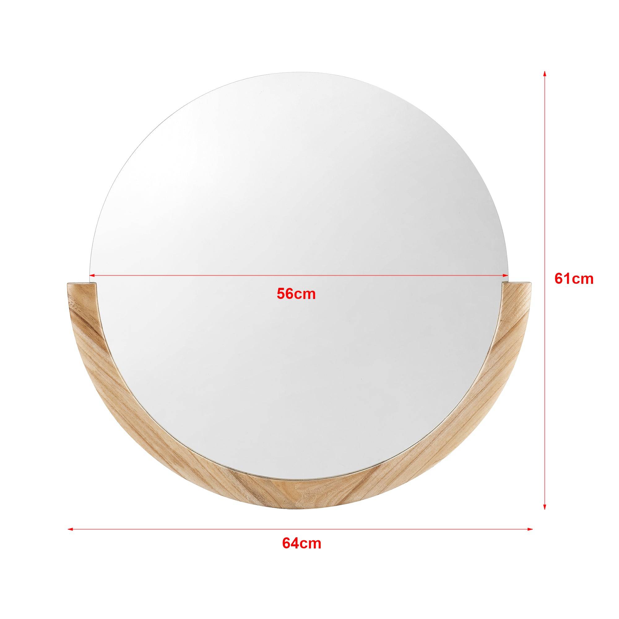 Helloshop26 - Miroir mural rond eucalyptus 61 x 64 cm naturel - Imagen 3