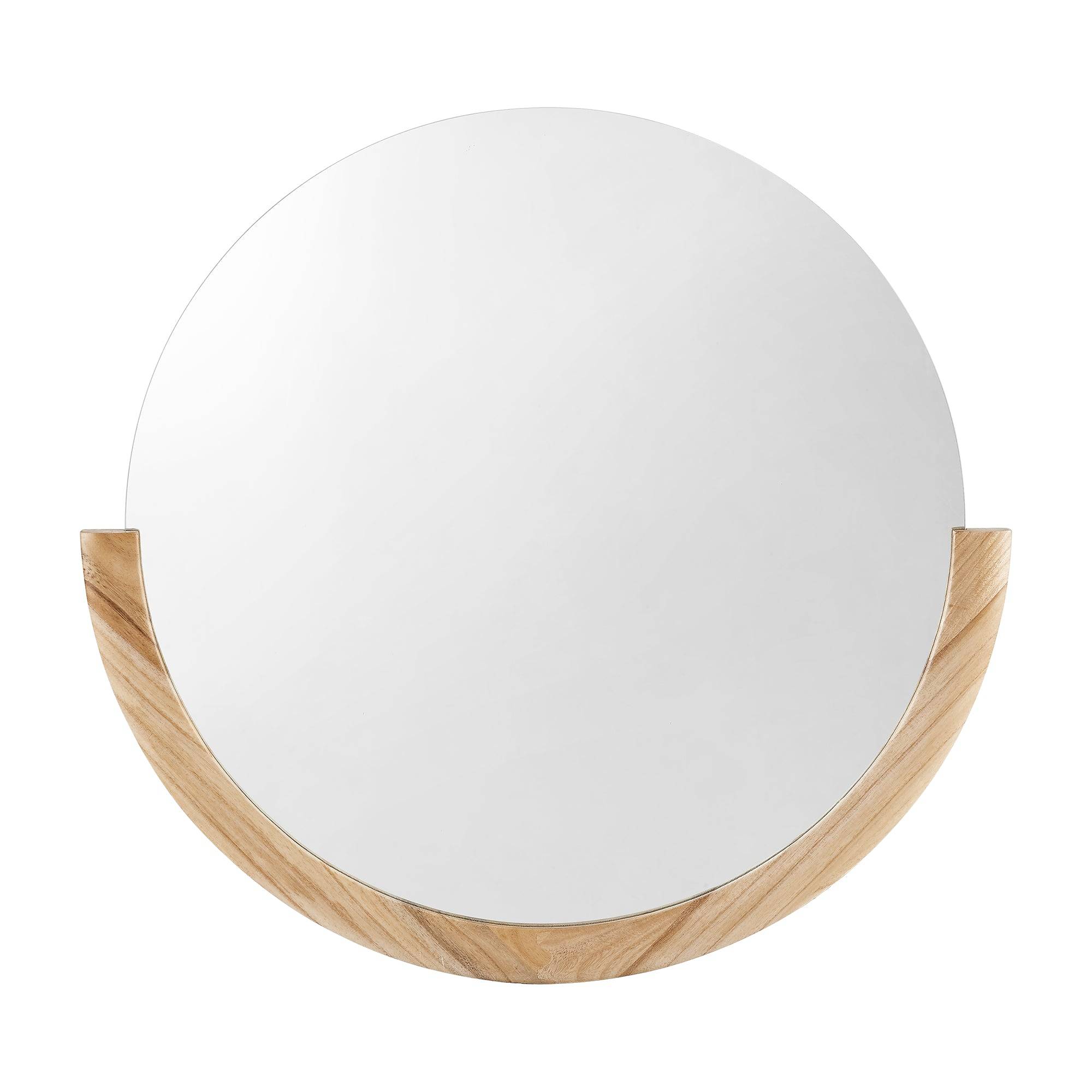 Helloshop26 - Miroir mural rond eucalyptus 61 x 64 cm naturel - Imagen 2