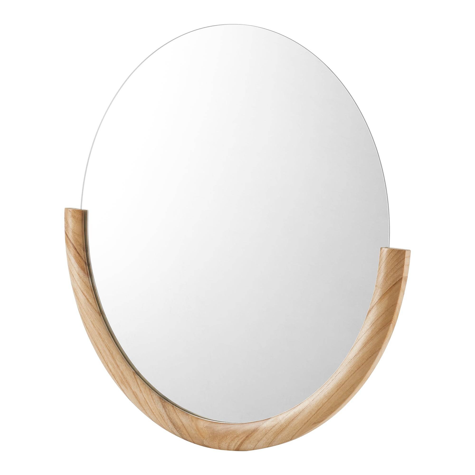 Helloshop26 - Miroir mural rond eucalyptus 61 x 64 cm naturel - Imagen 1