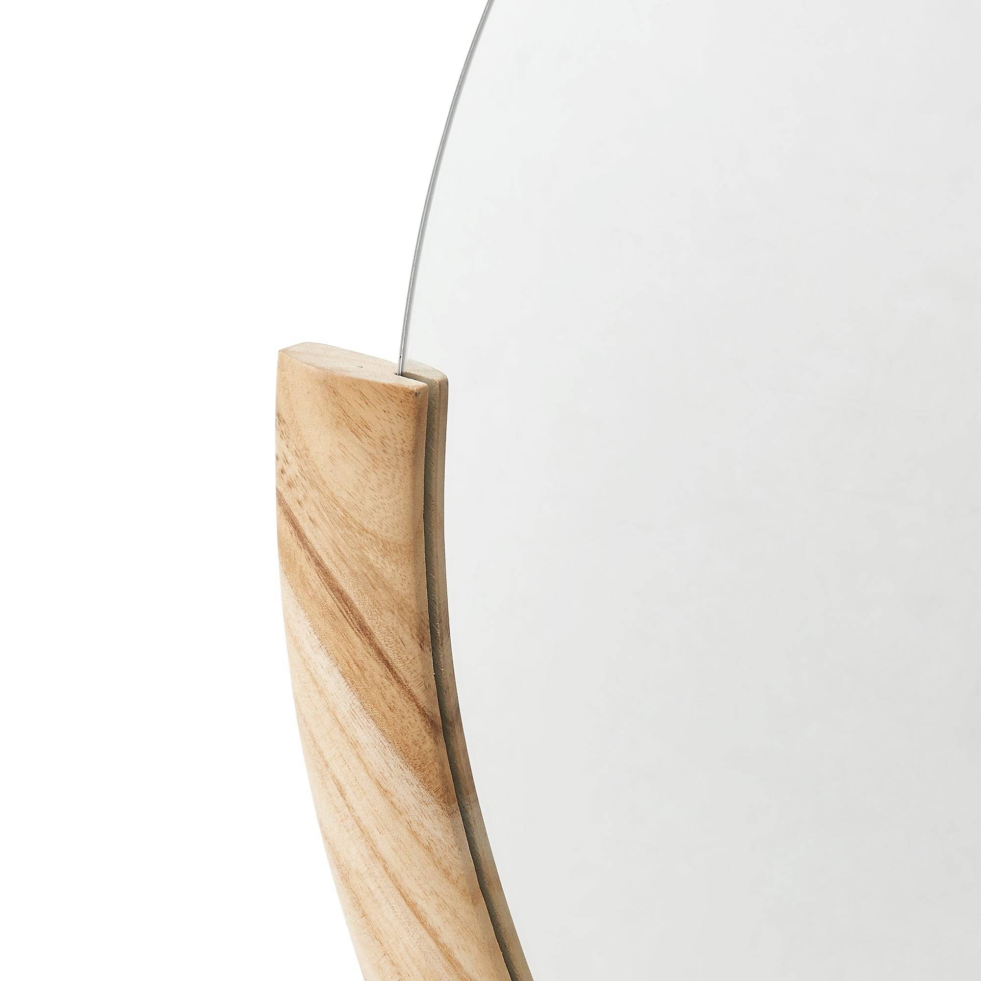 Helloshop26 - Miroir mural rond eucalyptus 61 x 64 cm naturel - Imagen 4