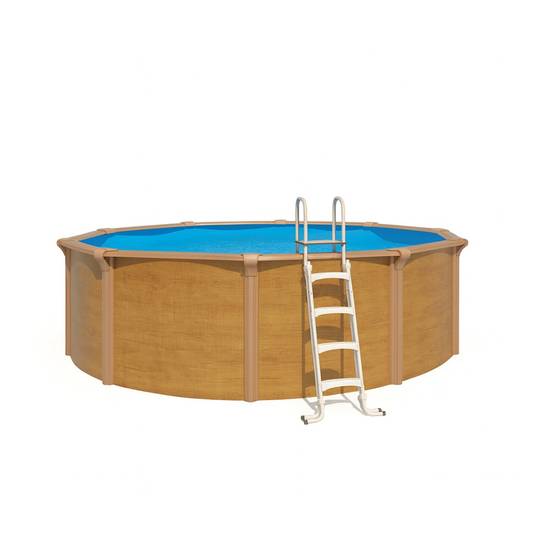 Piscine hors sol acier ronde Ø 4,55 x 1,32 m aspect bois OSMOSE - Image 1
