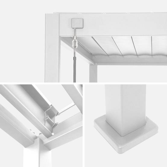 Pergola bioclimatique aluminium blanc Triomphe 3x3 m lames orientables | sweeek - Image 5