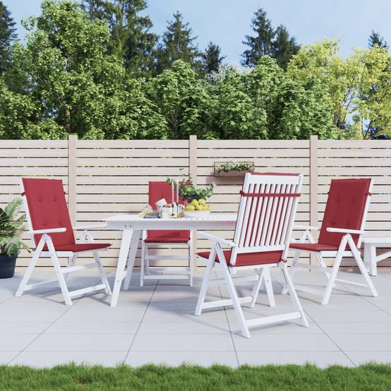 Coussins de chaise à dossier haut polyester bordeaux 120 x 50 x 3 cm - PANGIVO - Image 1