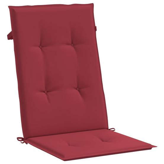 Coussins de chaise à dossier haut polyester bordeaux 120 x 50 x 3 cm - PANGIVO - Image 5