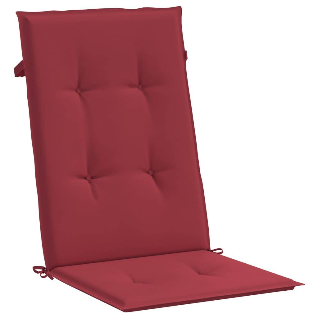Coussins de chaise à dossier haut polyester bordeaux 120 x 50 x 3 cm - PANGIVO - Image 5
