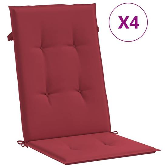 Coussins de chaise à dossier haut polyester bordeaux 120 x 50 x 3 cm - PANGIVO - Image 2