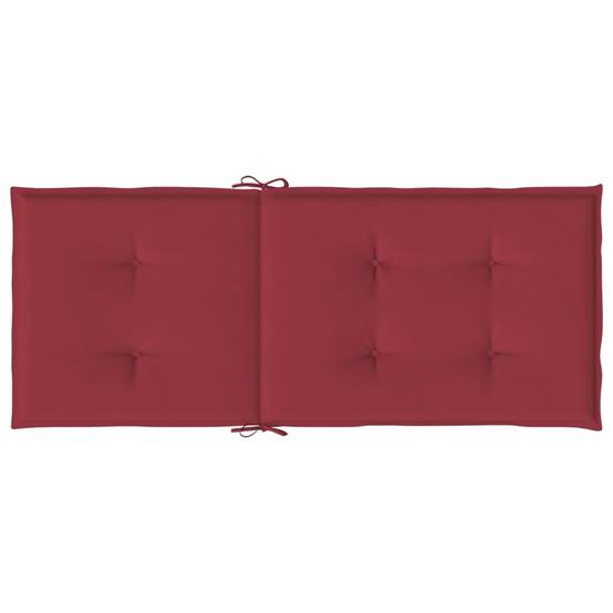 Coussins de chaise à dossier haut polyester bordeaux 120 x 50 x 3 cm - PANGIVO - Image 7