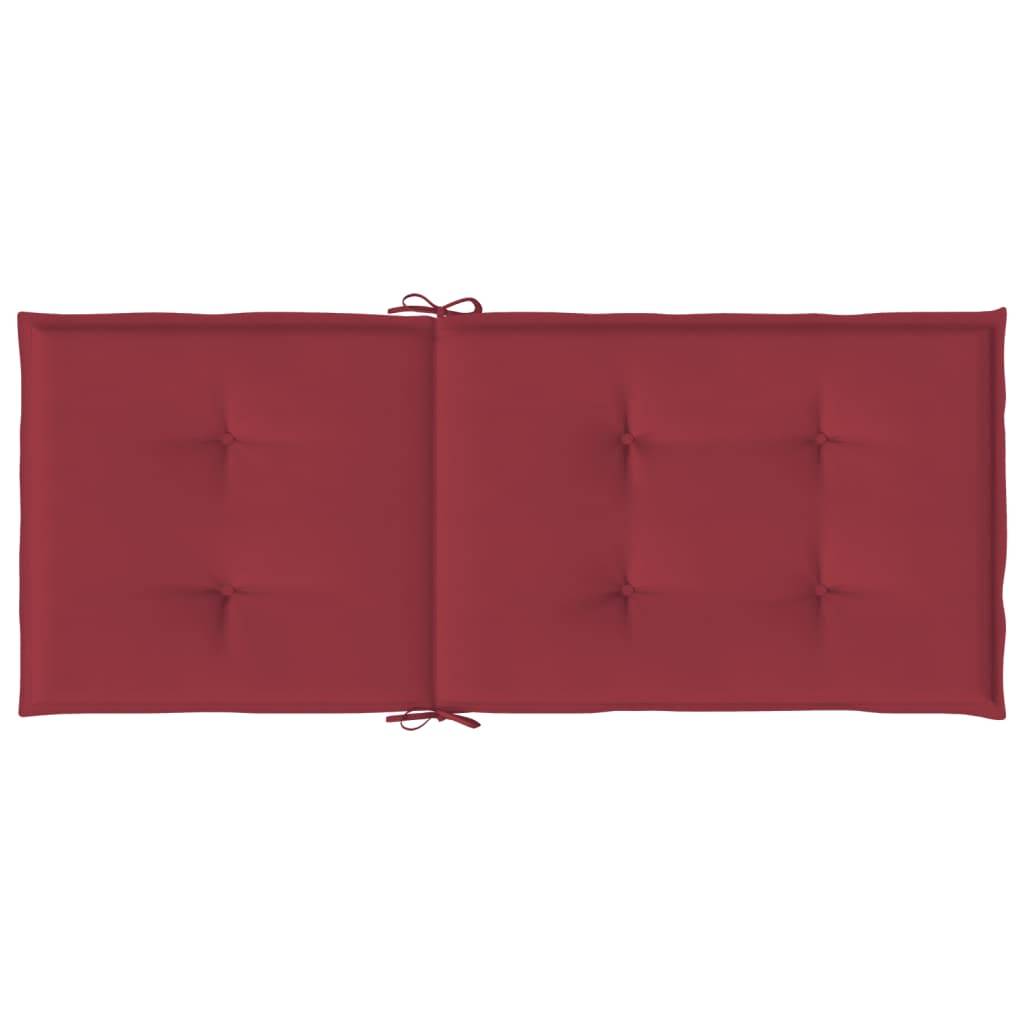 Coussins de chaise à dossier haut polyester bordeaux 120 x 50 x 3 cm - PANGIVO - Image 7