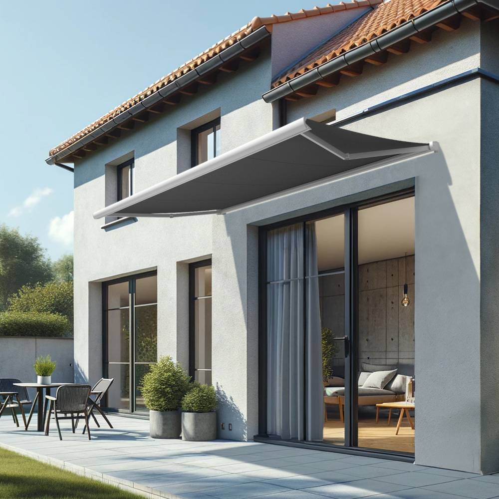 Intersun - Store banne coffre CINABRE 3,00x2,00 M (Motorisé à Télécommande - Blanc - Gris Graphite) - INTERSUN - Imagen 2