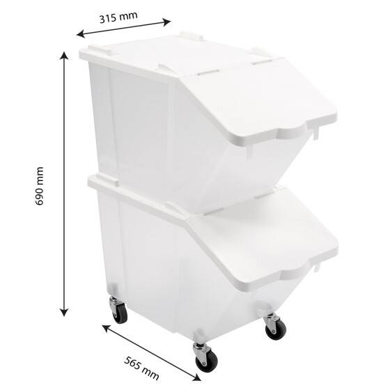Bacs à ingrédients 30 L + couvercles + 4 roues - Lot de 2 - Gilac - Image 2