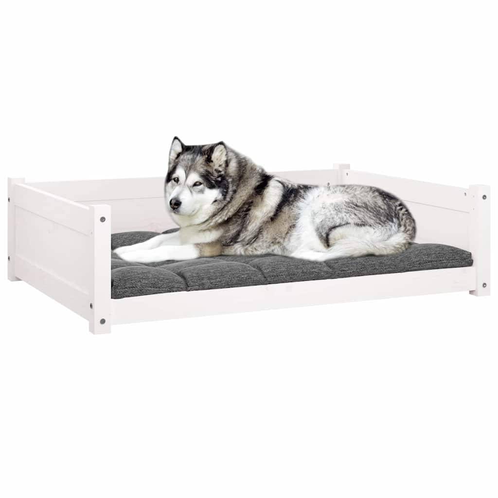 Vidaxl - Lit pour chien Blanc 105,5x75,5x28 cm Bois de pin solide vidaXL 821463 - Imagen 5