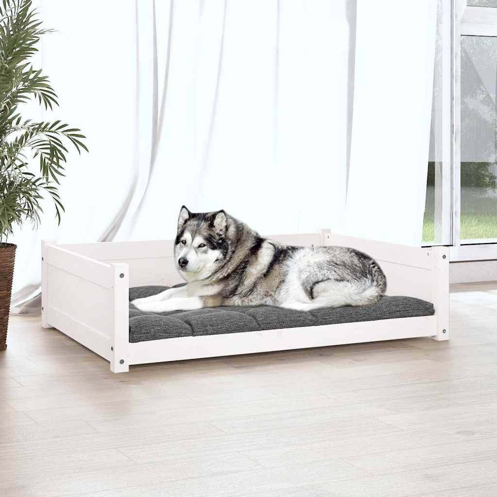 Vidaxl - Lit pour chien Blanc 105,5x75,5x28 cm Bois de pin solide vidaXL 821463 - Imagen 4