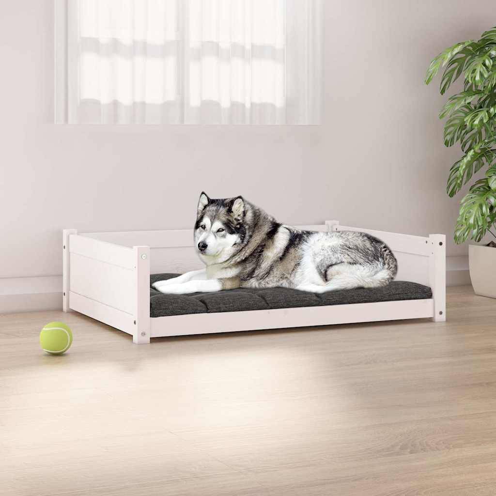 Vidaxl - Lit pour chien Blanc 105,5x75,5x28 cm Bois de pin solide vidaXL 821463 - Imagen 1