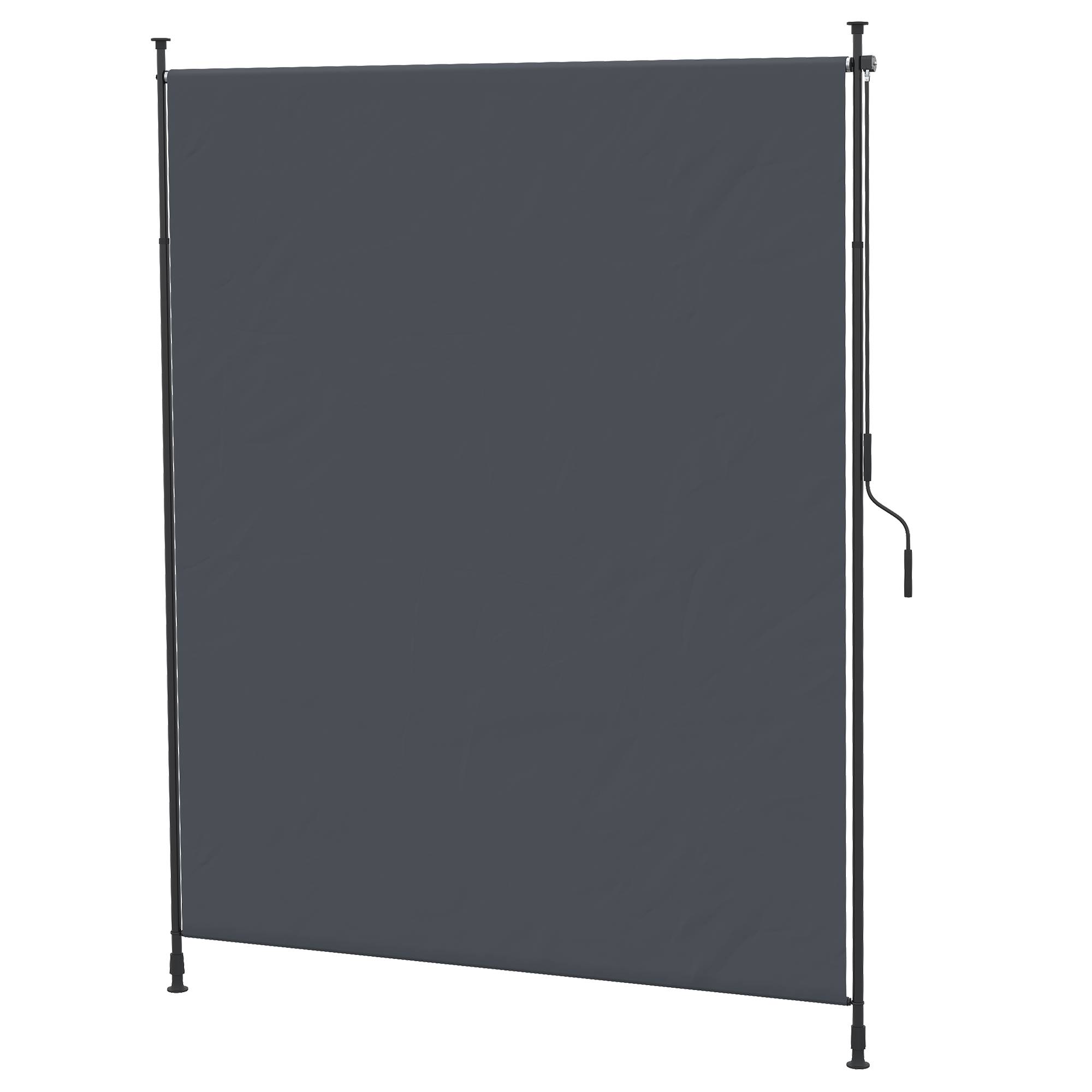Store Vertical Extérieur sans Perçage Balcon Terrasse Brise-Vue Rétractable Gris 200x305cm - ComfortXL Outdoor Living - Image 2