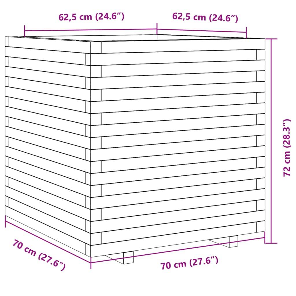 Maison Chic - Jardinière, Bac à fleurs, Pot de fleurs 70x70x72 cm bois de pin massif - Imagen 10