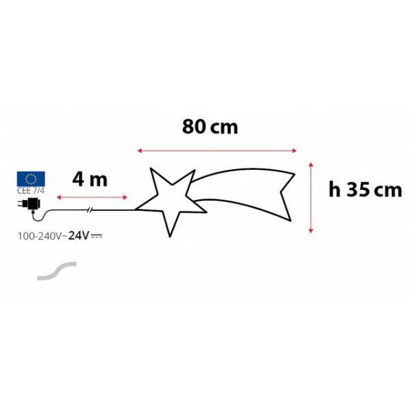 Lotti - étoile lumineuse à LED filante lumineuse flash 240 led blanc froid 80CM IP44 Lotti - Imagen 2