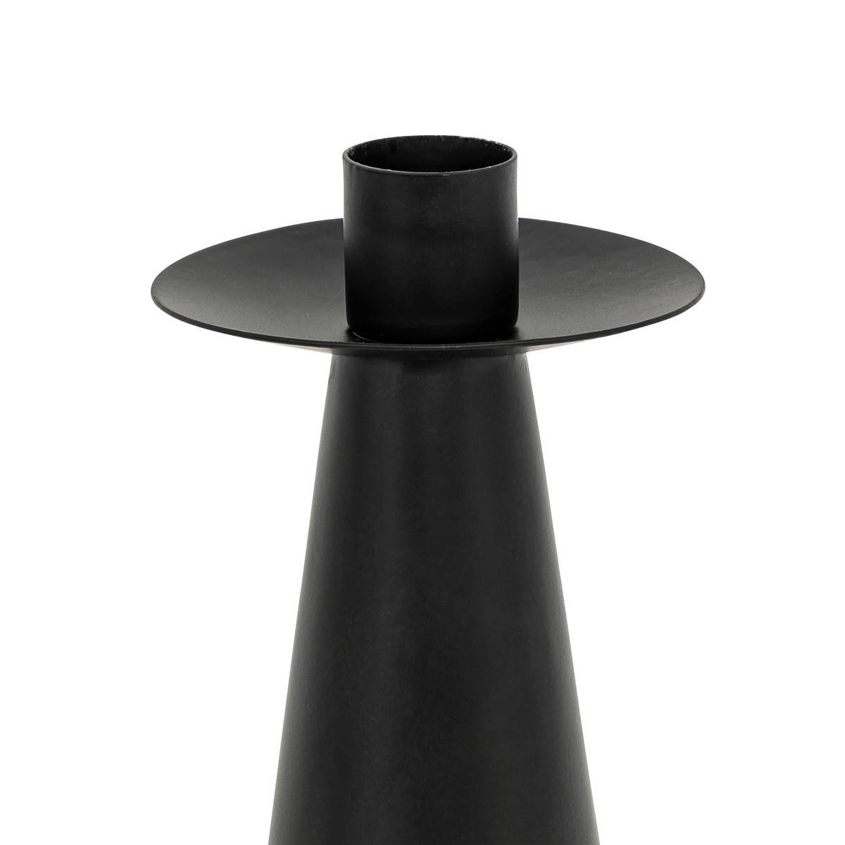 Atmosphera - Lot de 2 Bougeoirs Chandeliers en métal noir mat H 20 et H 24 cm - Imagen 2