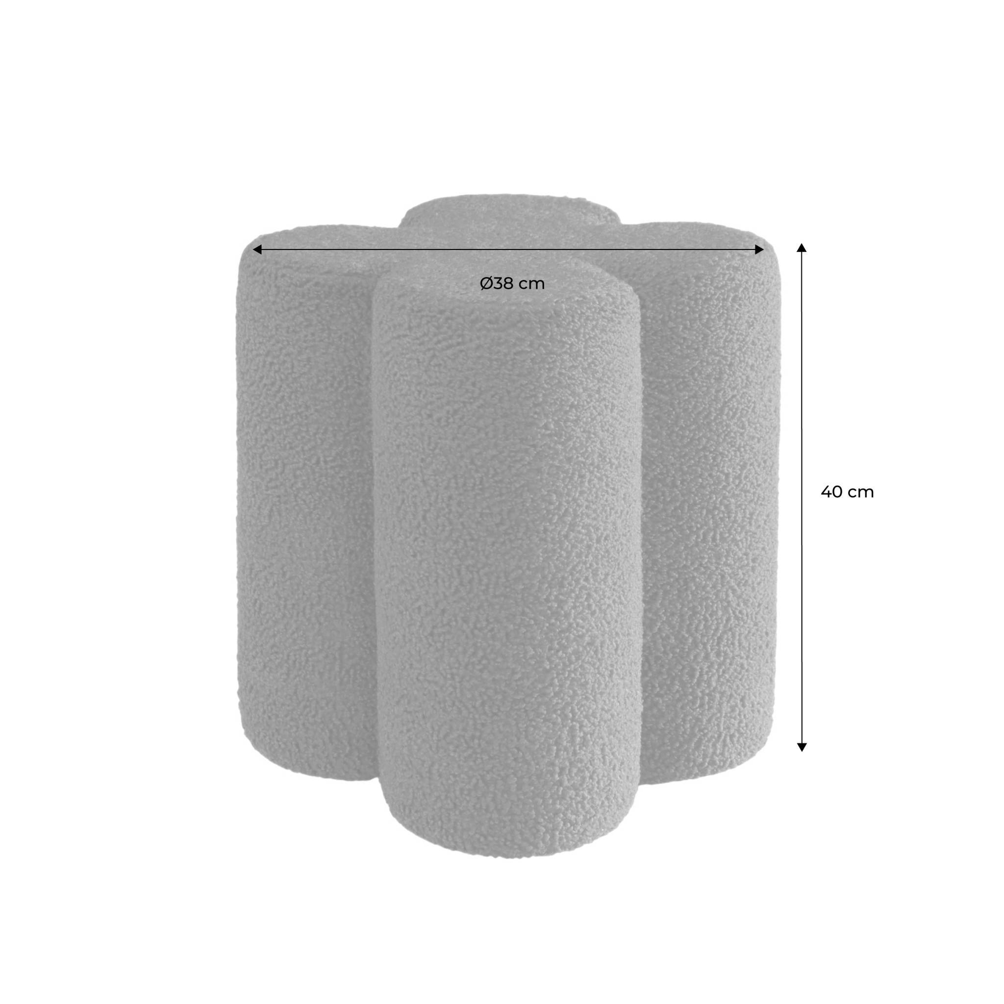 sweeek - Pouf tabouret trèfle bouclette blanc Ø38 x H 40cm - Clover | sweeek - Image 4