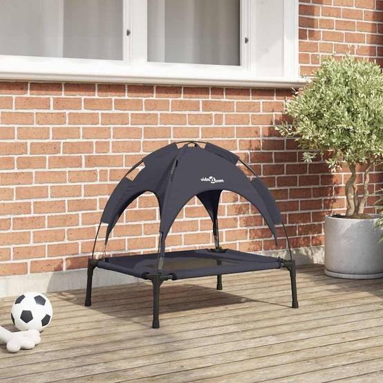 Lit surélevé pour chien Acier Pliable Intérieur Extérieur Noir S – ComfortXL Pet Living - Image 1