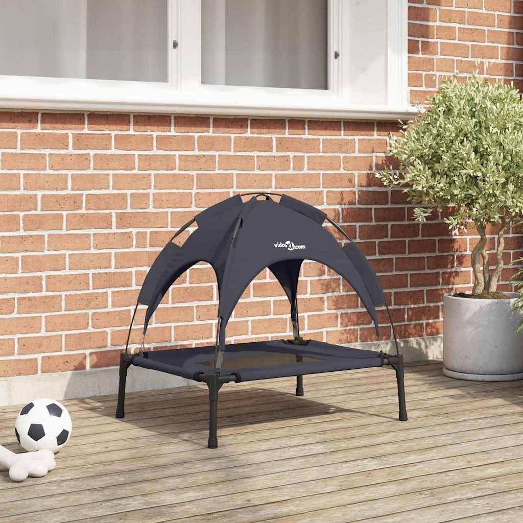 Lit surélevé pour chien Acier Pliable Intérieur Extérieur Noir S – ComfortXL Pet Living - Image 1