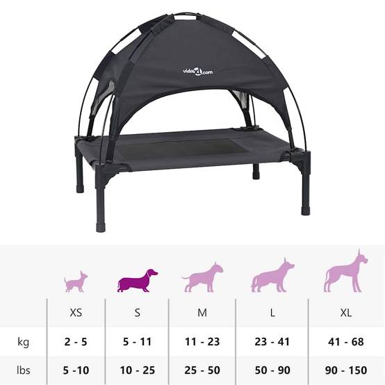 Lit surélevé pour chien Acier Pliable Intérieur Extérieur Noir S – ComfortXL Pet Living - Image 7