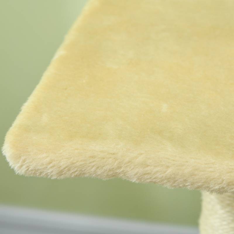 Arbre à Chat 72 cm Multi-Niveaux avec Poteaux en Sisal, Plateforme et Balles en Peluche, Griffoir pour Chats de Taille Moyenne, Blanc Crème - Image 9