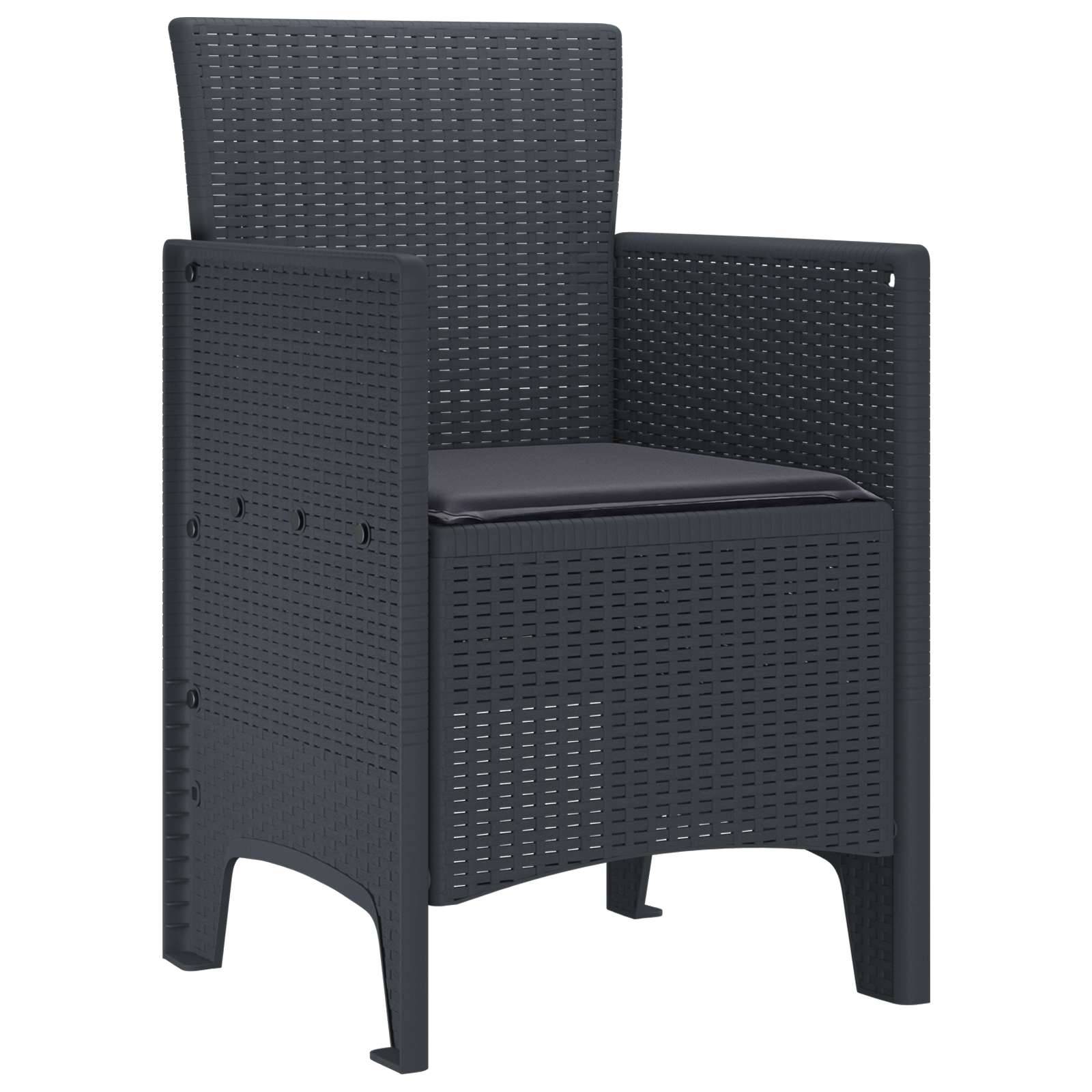 PANGIVO - Chaise de jardins polypropylène anthracite 53 x 49 x 85 cm, Poids :24.6kg - PANGIVO - Image 2