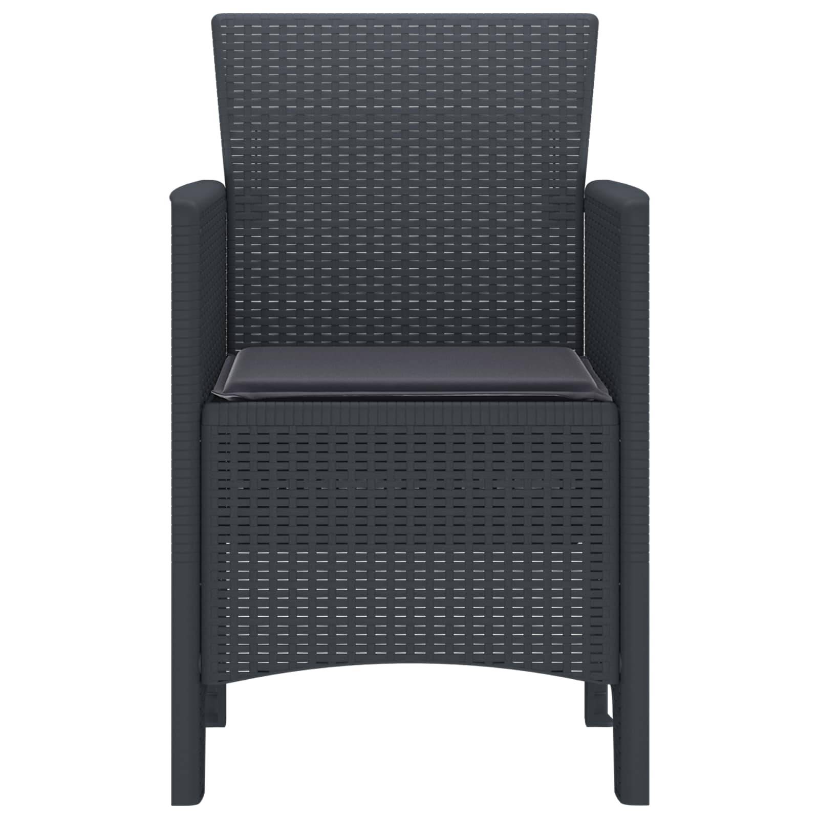 PANGIVO - Chaise de jardins polypropylène anthracite 53 x 49 x 85 cm, Poids :24.6kg - PANGIVO - Image 3
