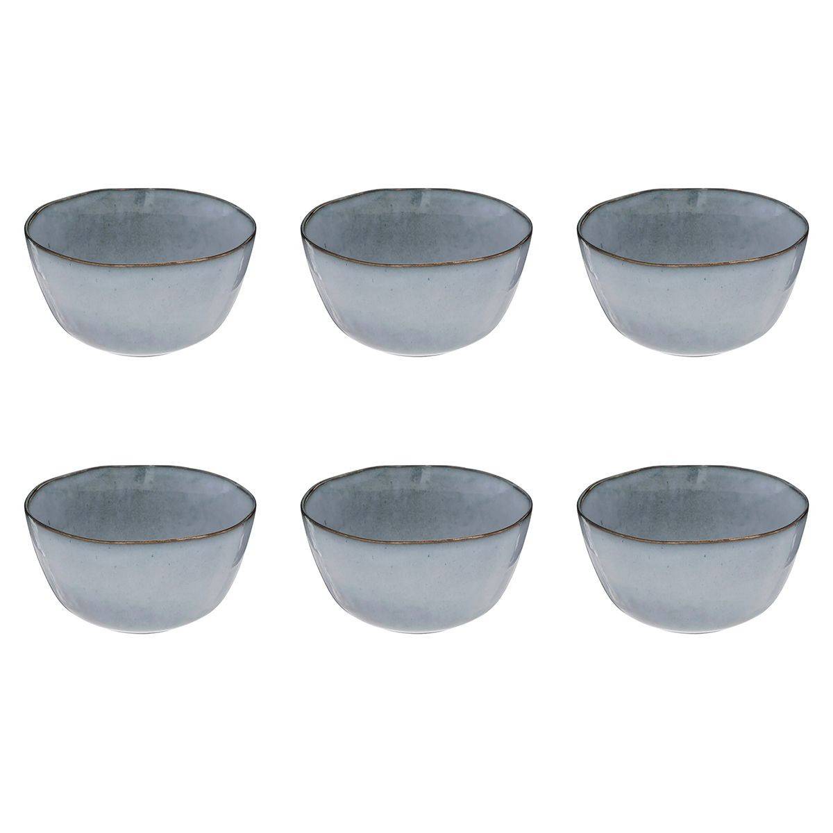 Lot de 6 Coupelles en Grès "Océane" 10cm Bleu - Image 1