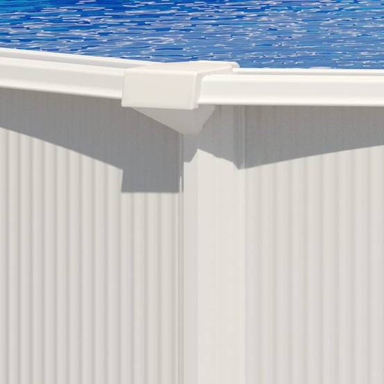 Piscine hors sol acier ovale 7,30 x 3,65 x 1,32 m blanche SAPHIR - Image 4