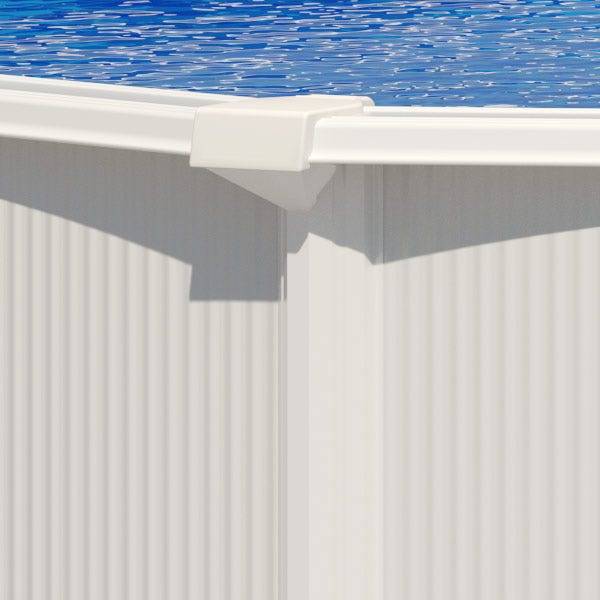 Piscine hors sol acier ovale 7,30 x 3,65 x 1,32 m blanche SAPHIR - Image 4