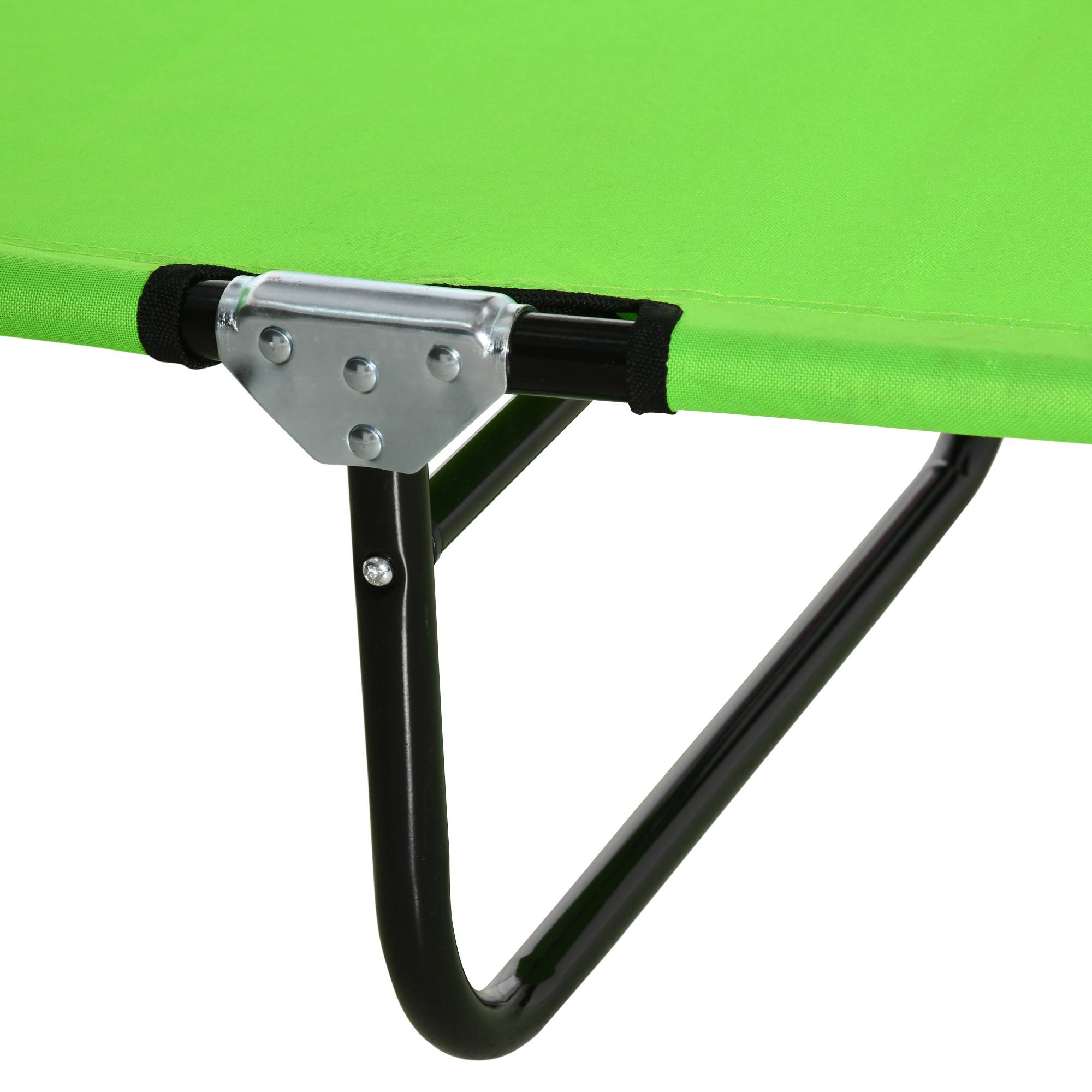 Transat Pliant Dossier 4 Positions avec Coussin, Structure Métal et Tissu Oxford, Camping/Plage/Terrasse, 120 kg, 190 x 56 x 28 cm, Vert - Image 10