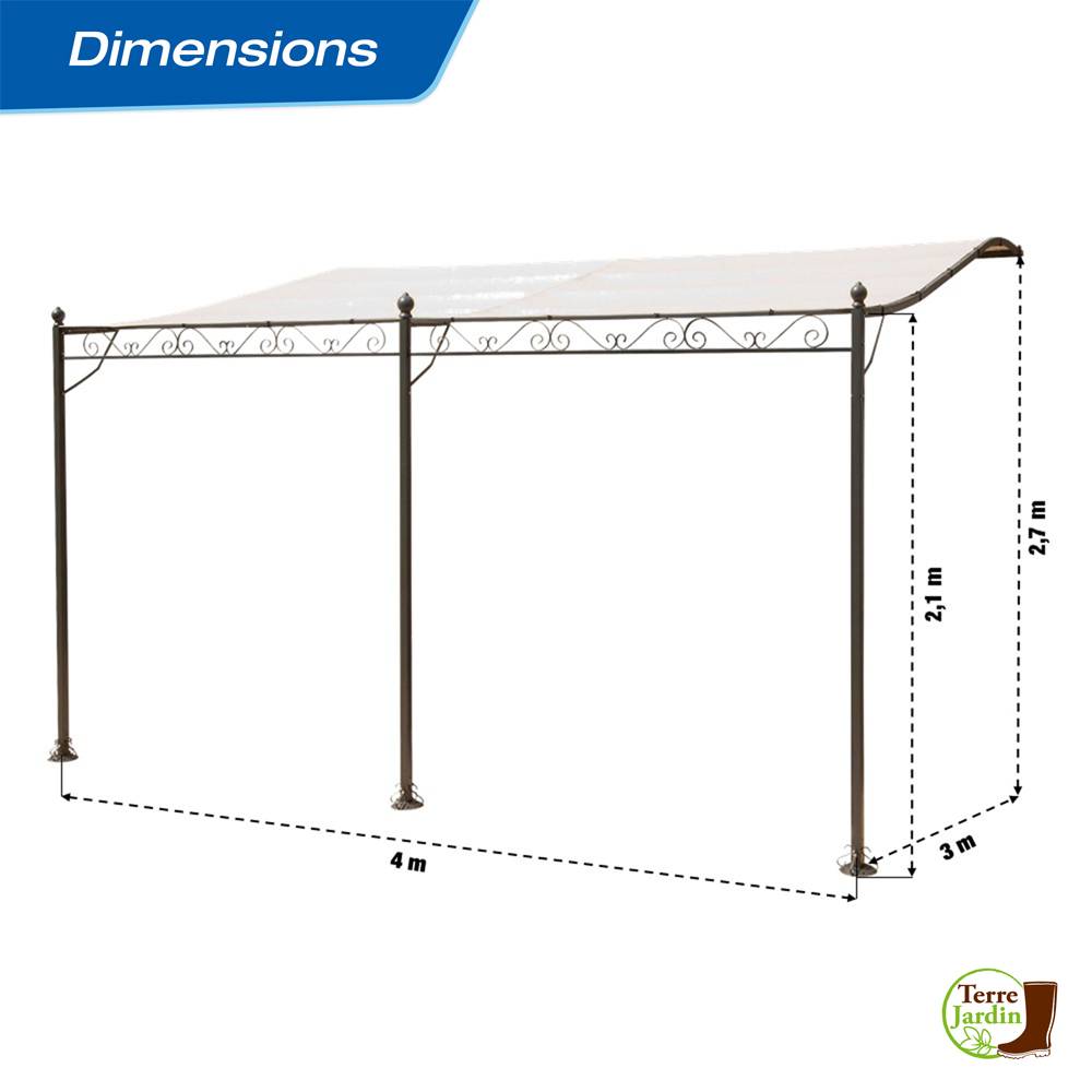 Terre Jardin - Tonnelle adossée 4 x 3 m - Imagen 5