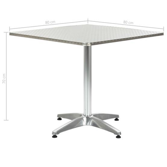 Table de jardin aluminium argenté 80 x 80 x 70 cm - PANGIVO - Image 5