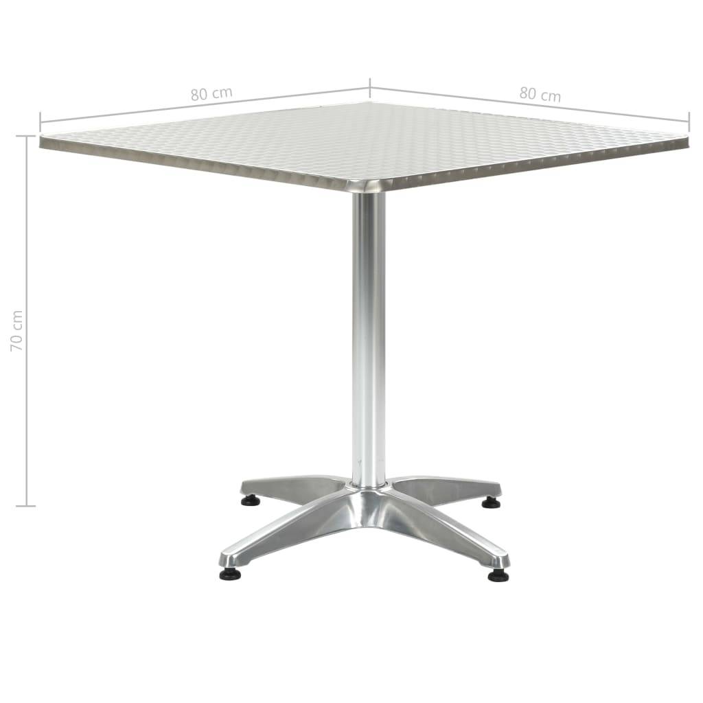 Table de jardin aluminium argenté 80 x 80 x 70 cm - PANGIVO - Image 5