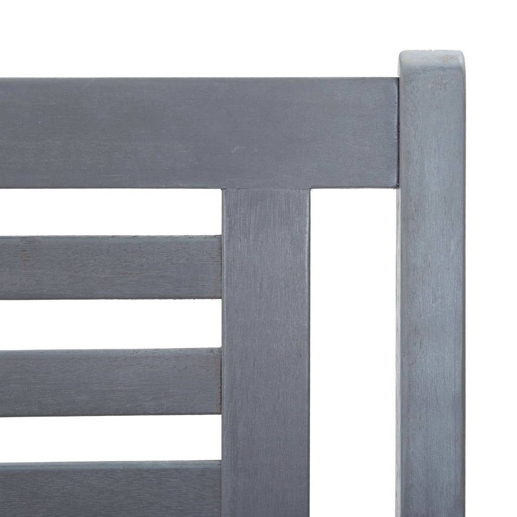 Helloshop26 - Banc de jardin meuble de patio d'extérieur terrasse 3 places 150 x 60 x 89 cm gris bois d'eucalyptus solide - Imagen 5