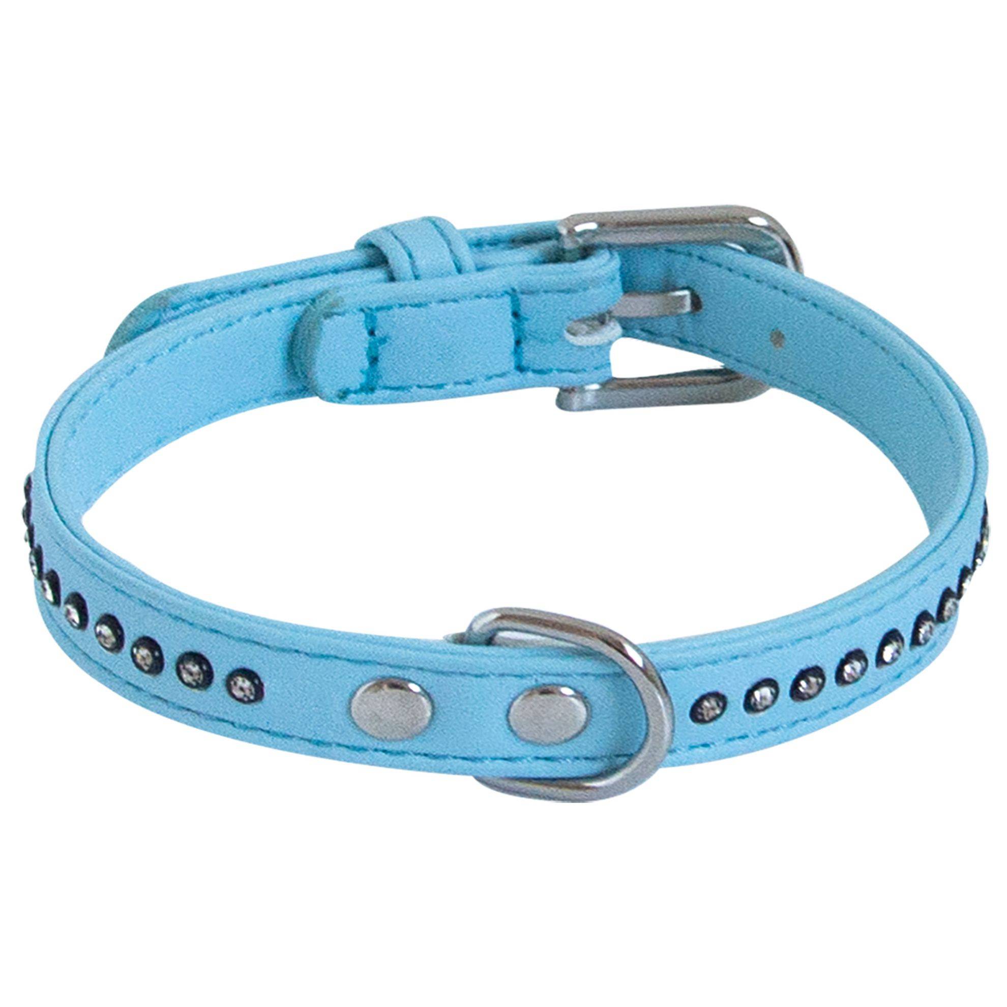 Collier chien Glamorous Bleu 1 Rang Taille : T2 DOOGY GLAM