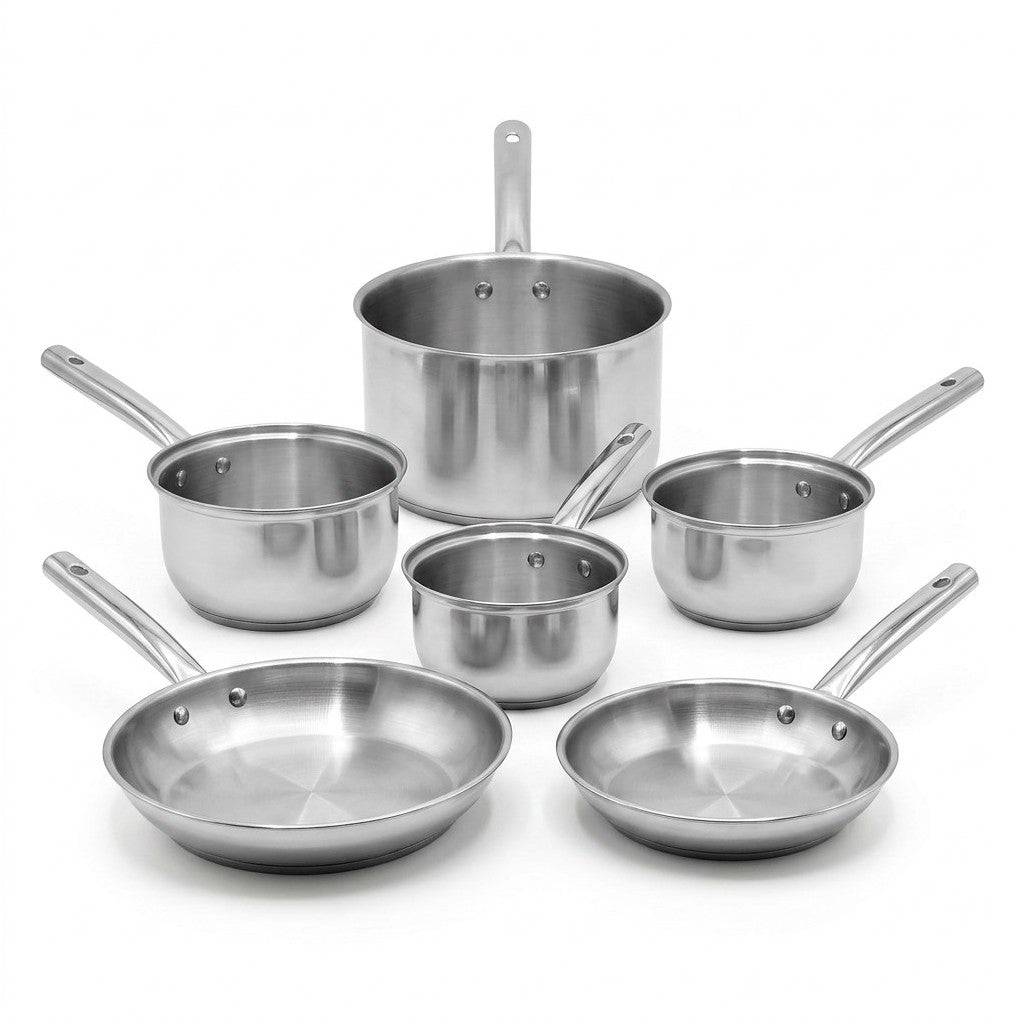 Lot de 4 casseroles 16/18/20/22 cm et 2 poêles en inox 24/28 cm Fackelmann Rhona - Image 1
