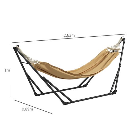 Outsunny - Support 2 en 1 pour hamac/chaise suspendue 263x89x100cm pliable acier sac inclus - OUTSUNNY - Image 3