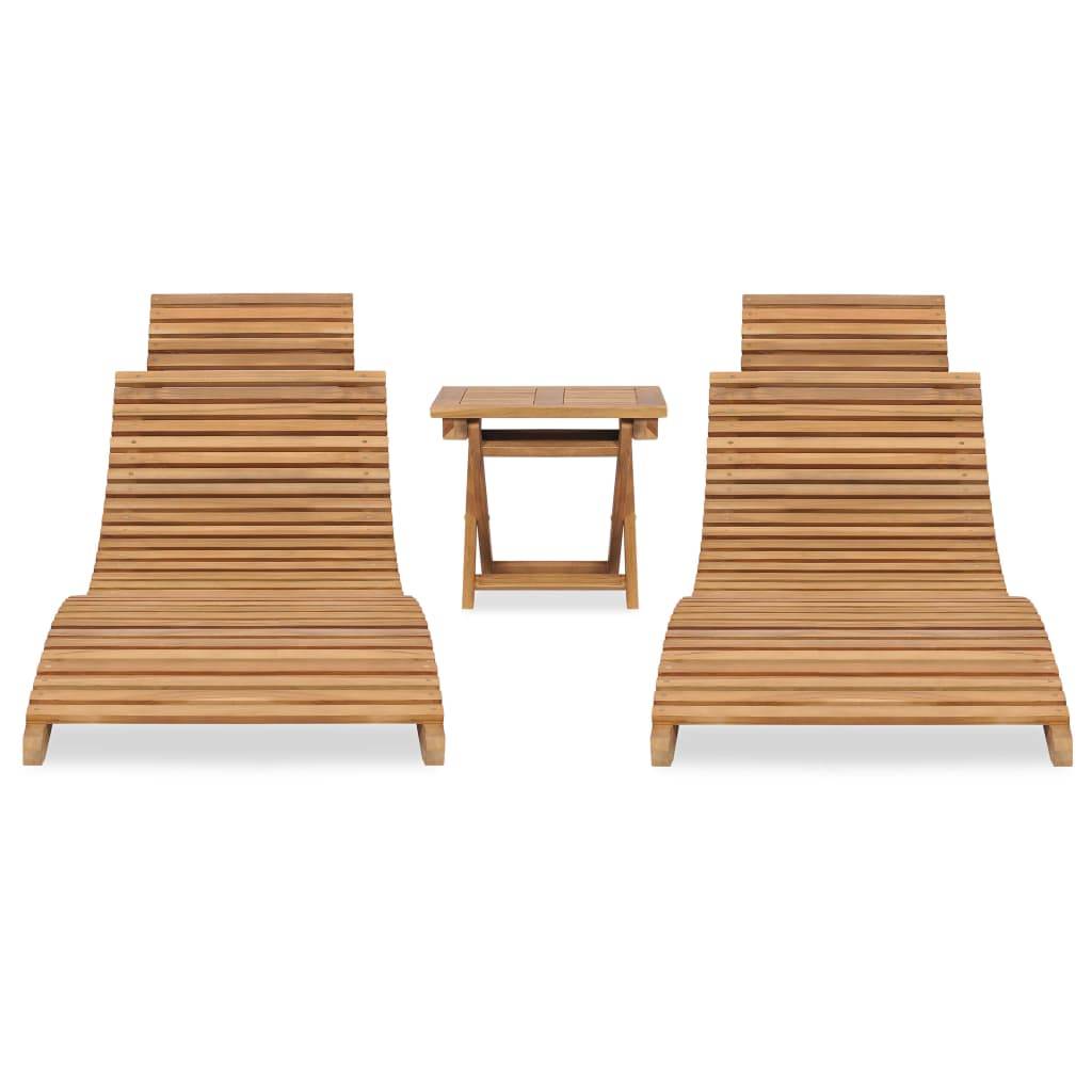 Helloshop26 - Salon de jardin pliable 3 pièces bois de teck solide - Imagen 2