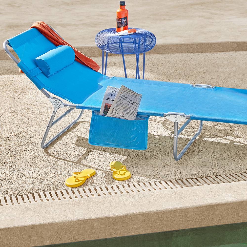 Lot de 2 Bain de Soleil Transat de Jardin Chaise Longue Pliable, Réglable et Inclinable Bleu L.195 x l.62 x H.29 cm SoBuy - Imagen 8
